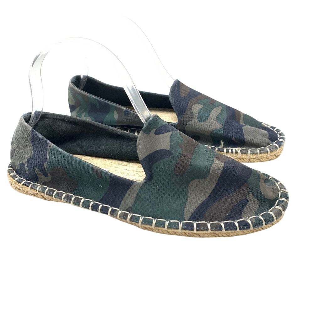 ASOS SHOES Green Navy Espadrilles Flats Loafers Camo Print Casual Shoes sz 8